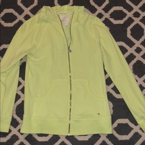 Neon yellow Victoria Secret zip hoodie